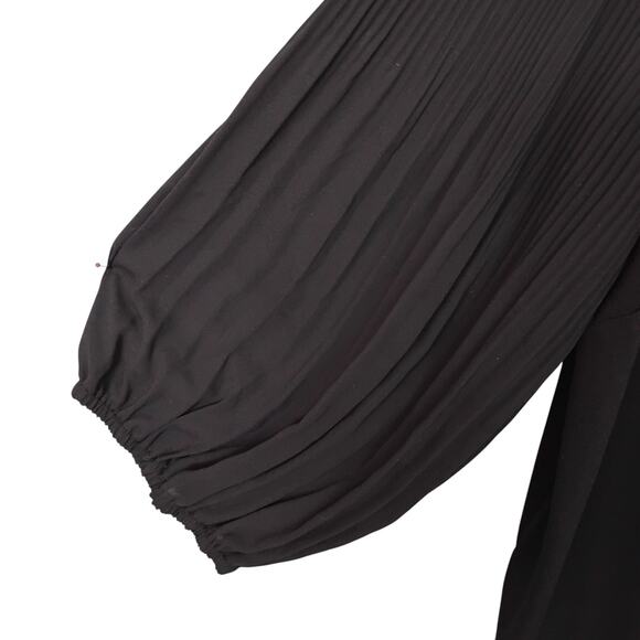 Adrianna Papell Blouse Size 3X Black Plisse 3/4 Sleeves Pullover Round Neck - Picture 6 of 11